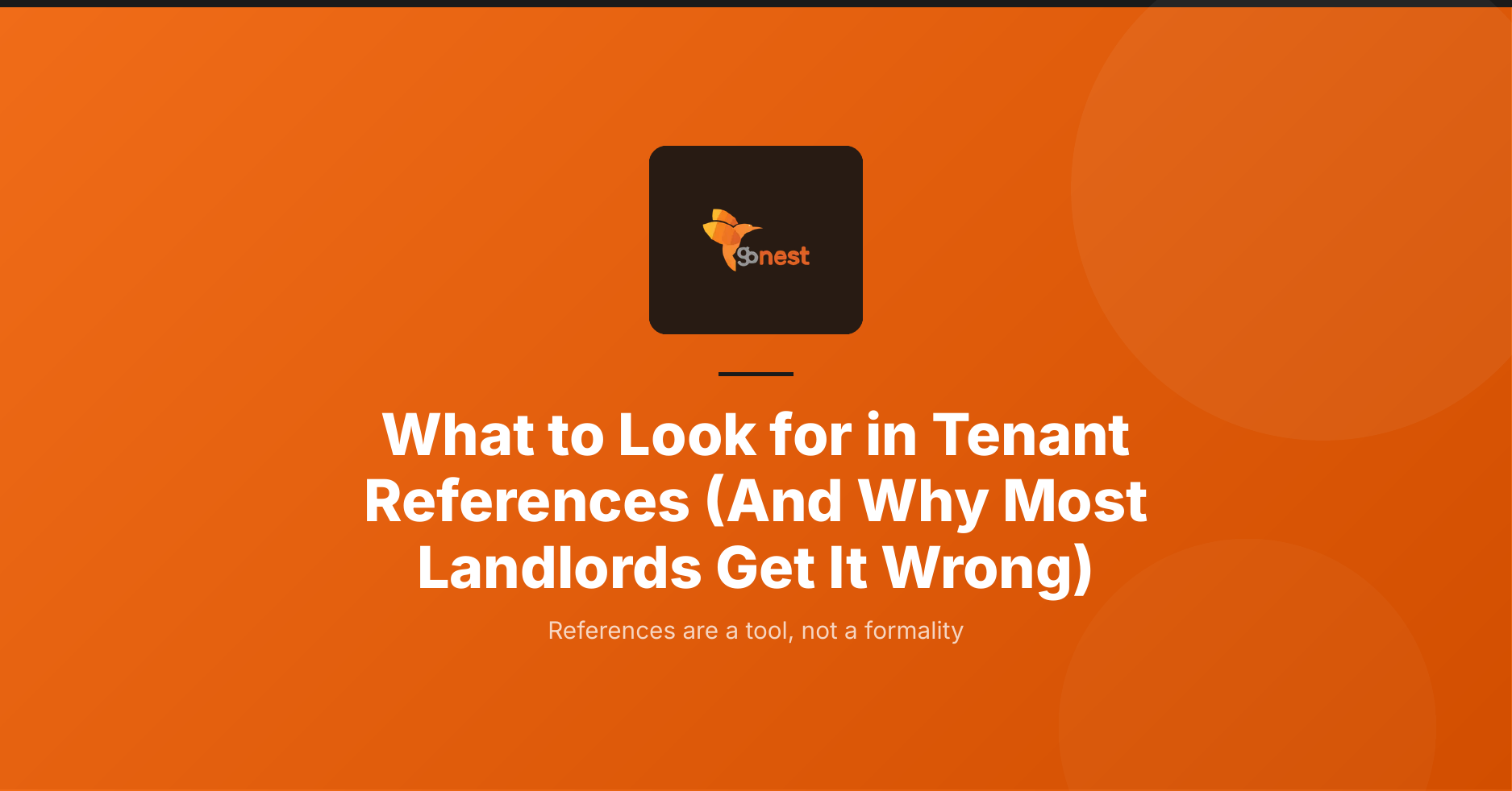 What to look for in tenant references